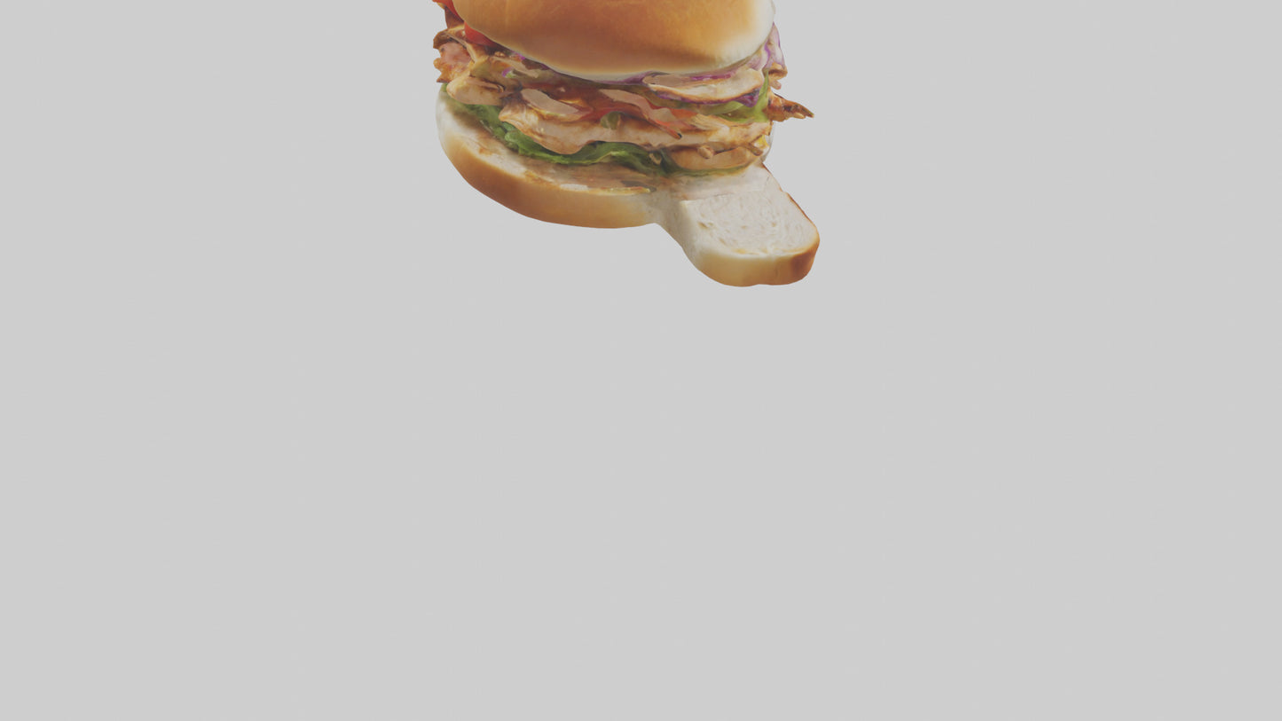 3D model Grilled chicken sandwich model VR / AR / low-poly