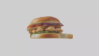 3D model Grilled chicken sandwich model VR / AR / low-poly