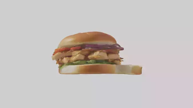 3D model Grilled chicken sandwich model VR / AR / low-poly