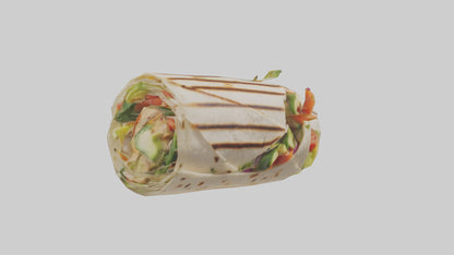 3D model Grilled chicken wrap with veggies model VR / AR / low-poly