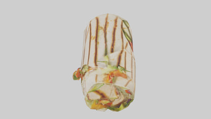 3D model Grilled chicken wrap with veggies model VR / AR / low-poly