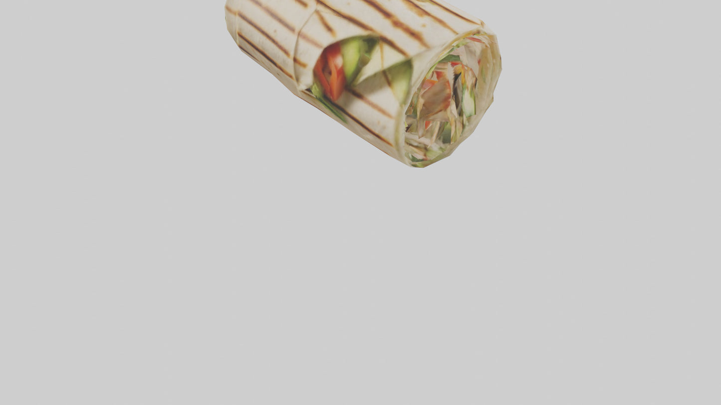 3D model Grilled chicken wrap with veggies model VR / AR / low-poly