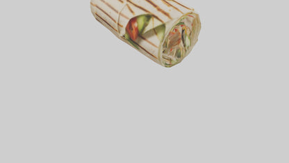 3D model Grilled chicken wrap with veggies model VR / AR / low-poly