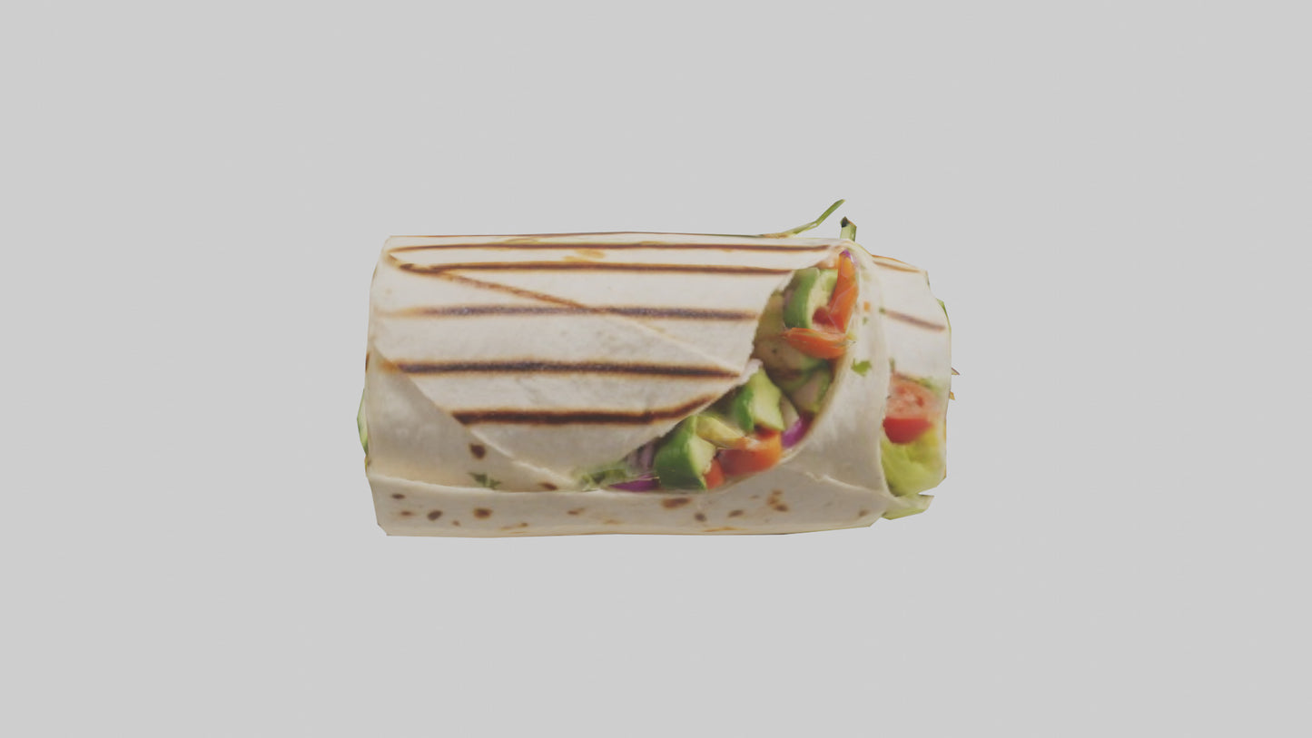 3D model Grilled chicken wrap with veggies model VR / AR / low-poly