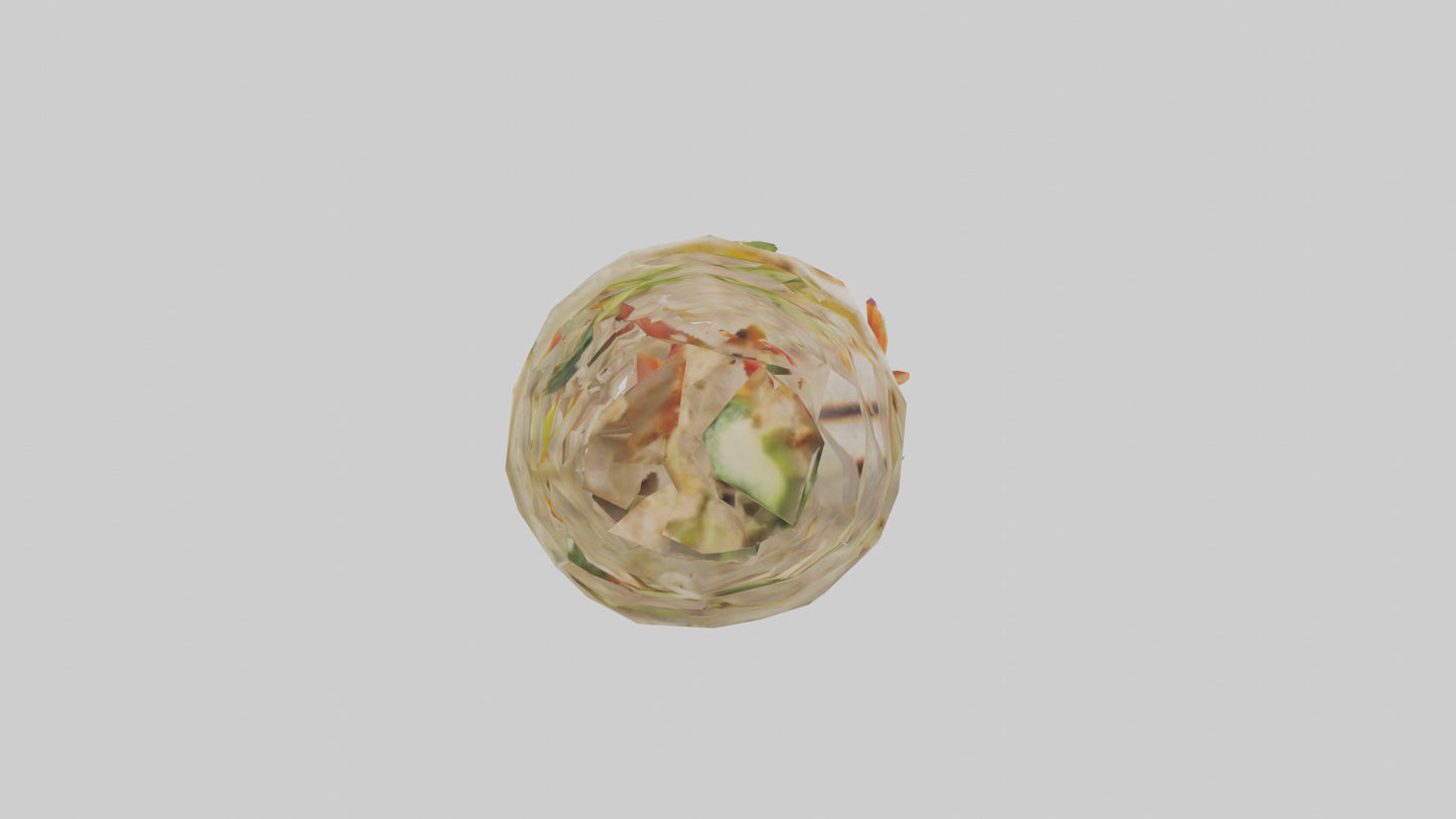 3D model Grilled chicken wrap with veggies model VR / AR / low-poly