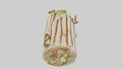 3D model Grilled chicken wrap with veggies model VR / AR / low-poly