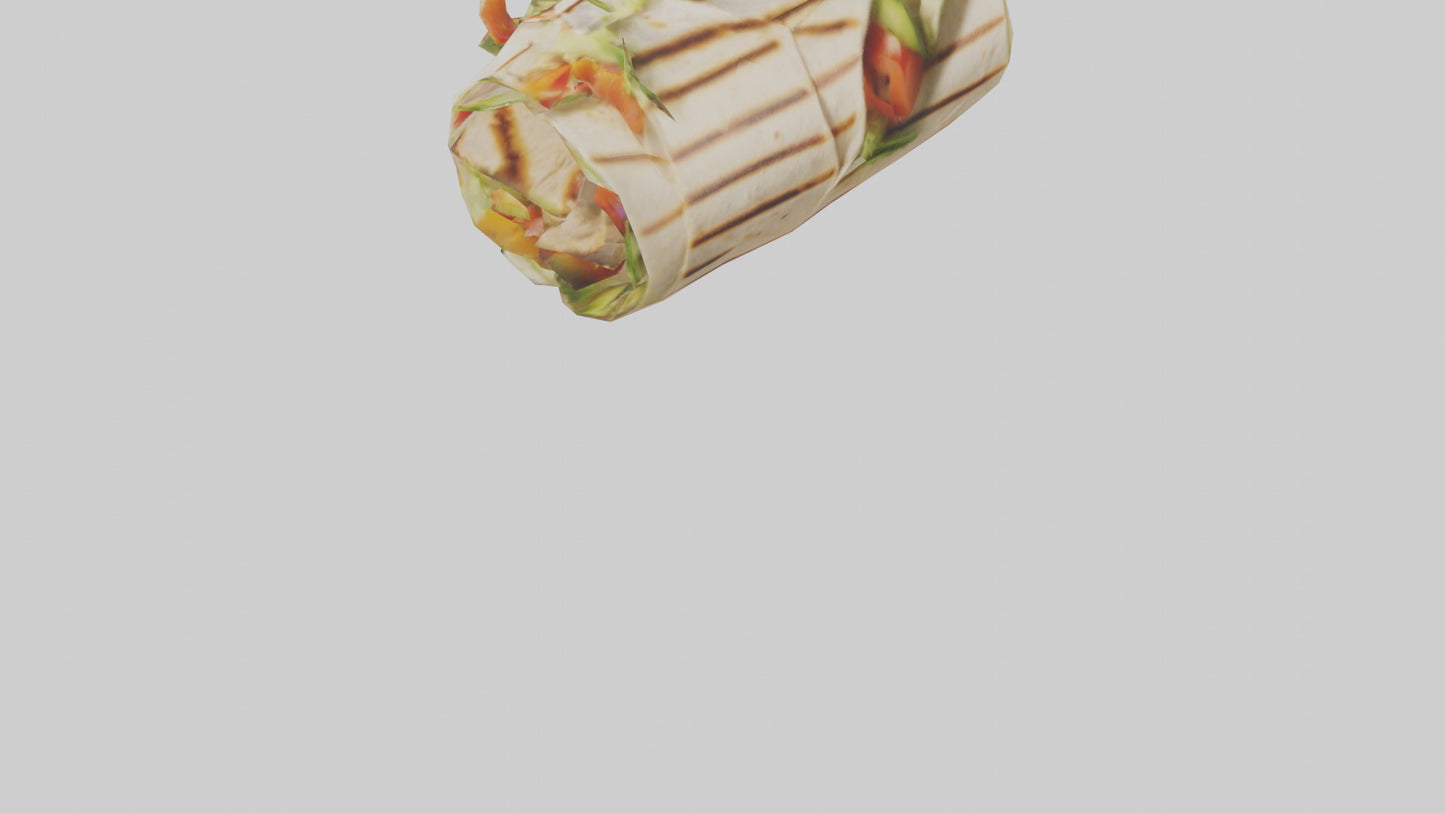 3D model Grilled chicken wrap with veggies model VR / AR / low-poly