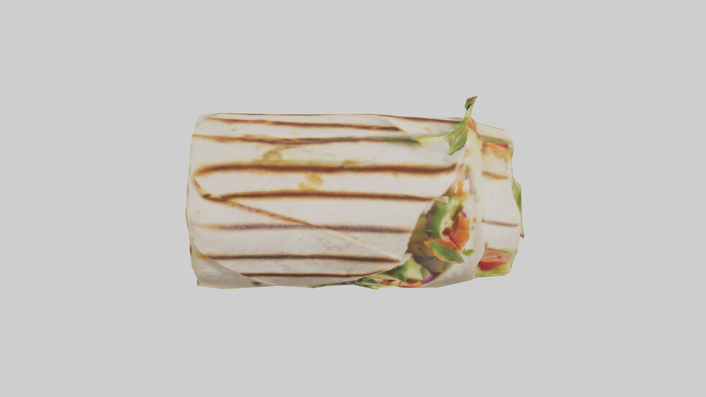 3D model Grilled chicken wrap with veggies model VR / AR / low-poly