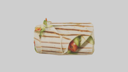 3D model Grilled chicken wrap with veggies model VR / AR / low-poly