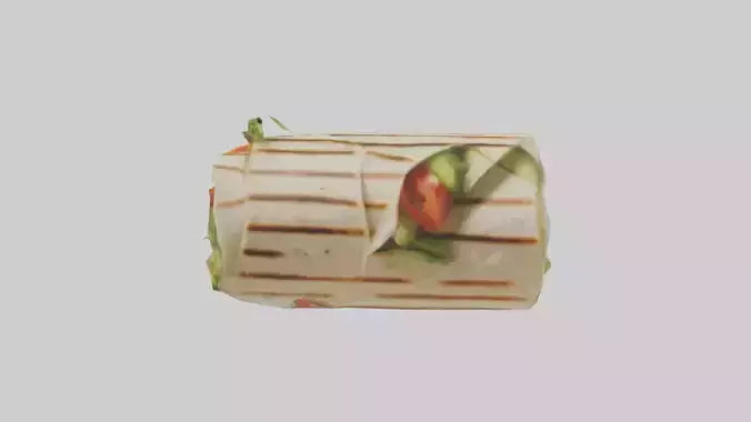 3D model Grilled chicken wrap with veggies model VR / AR / low-poly