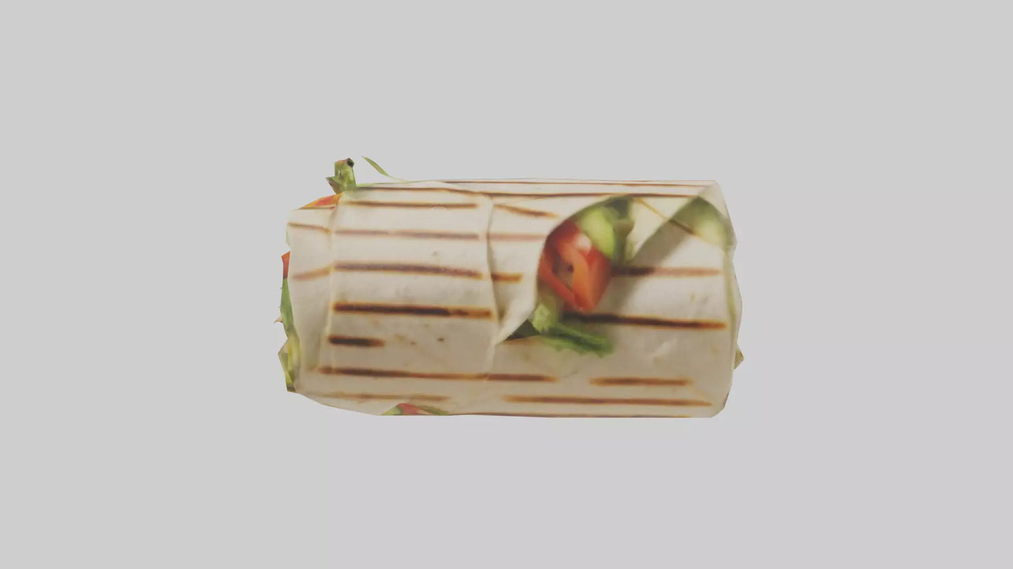 3D model Grilled chicken wrap with veggies model VR / AR / low-poly