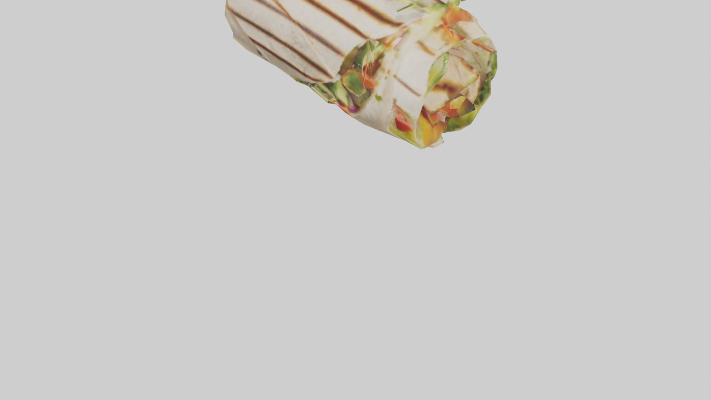 3D model Grilled chicken wrap with veggies model VR / AR / low-poly