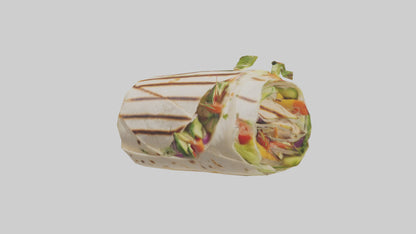 3D model Grilled chicken wrap with veggies model VR / AR / low-poly
