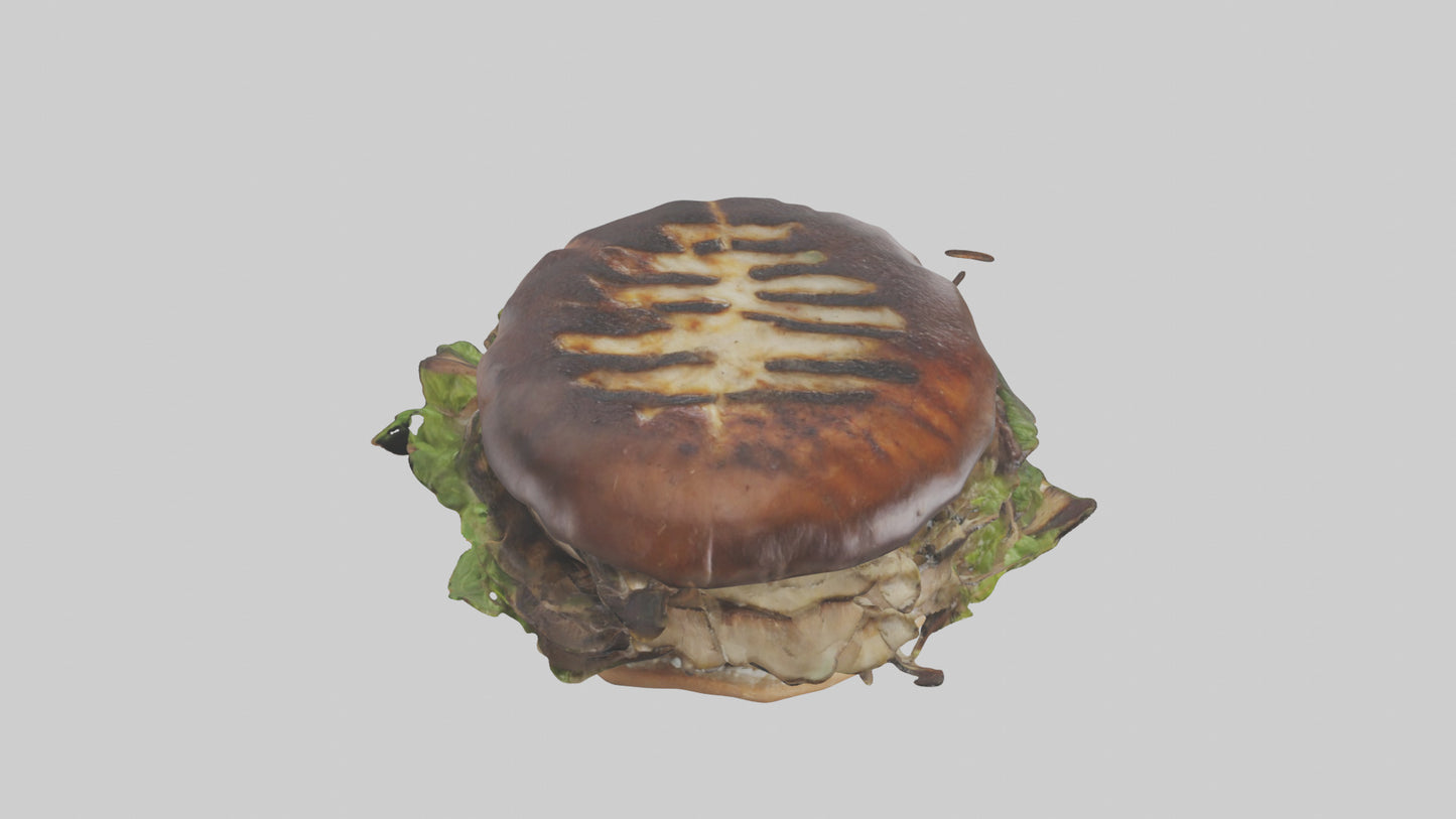 Grilled portobello sandwich model VR / AR / low-poly