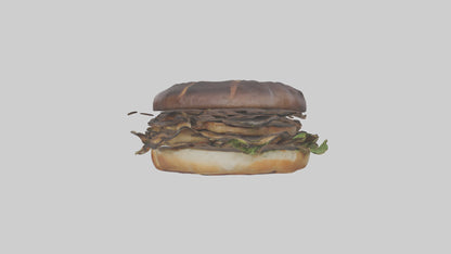 Grilled portobello sandwich model VR / AR / low-poly
