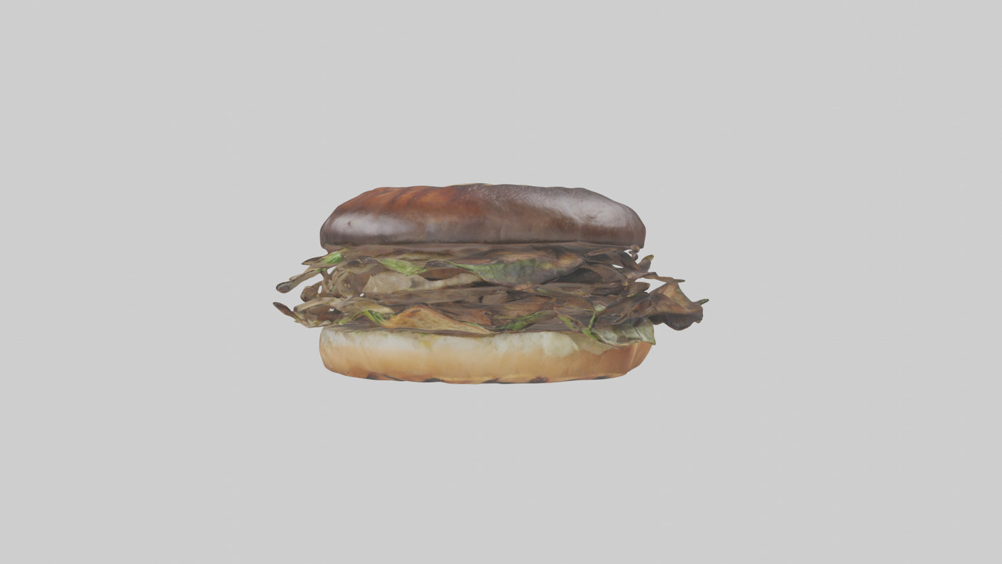 Grilled portobello sandwich model VR / AR / low-poly