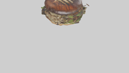 Grilled portobello sandwich model VR / AR / low-poly