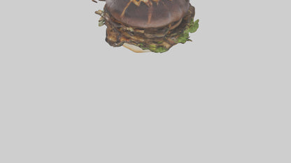 Grilled portobello sandwich model VR / AR / low-poly