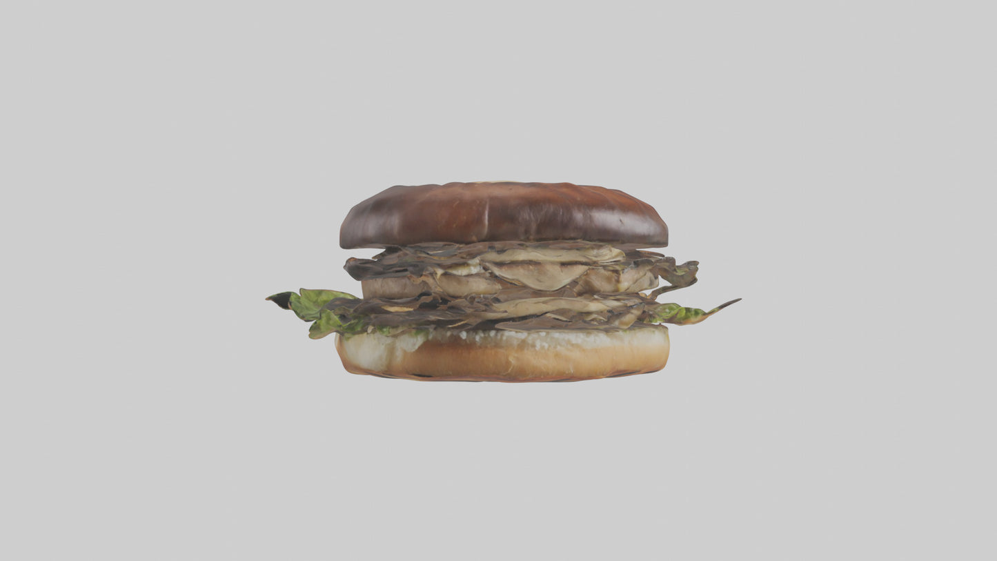 Grilled portobello sandwich model VR / AR / low-poly