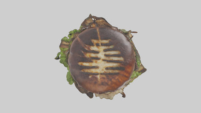 Grilled portobello sandwich model VR / AR / low-poly