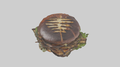 Grilled portobello sandwich model VR / AR / low-poly