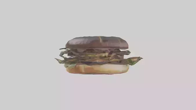 Grilled portobello sandwich model VR / AR / low-poly