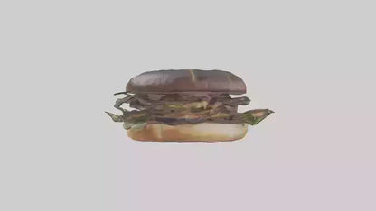 Grilled portobello sandwich model VR / AR / low-poly