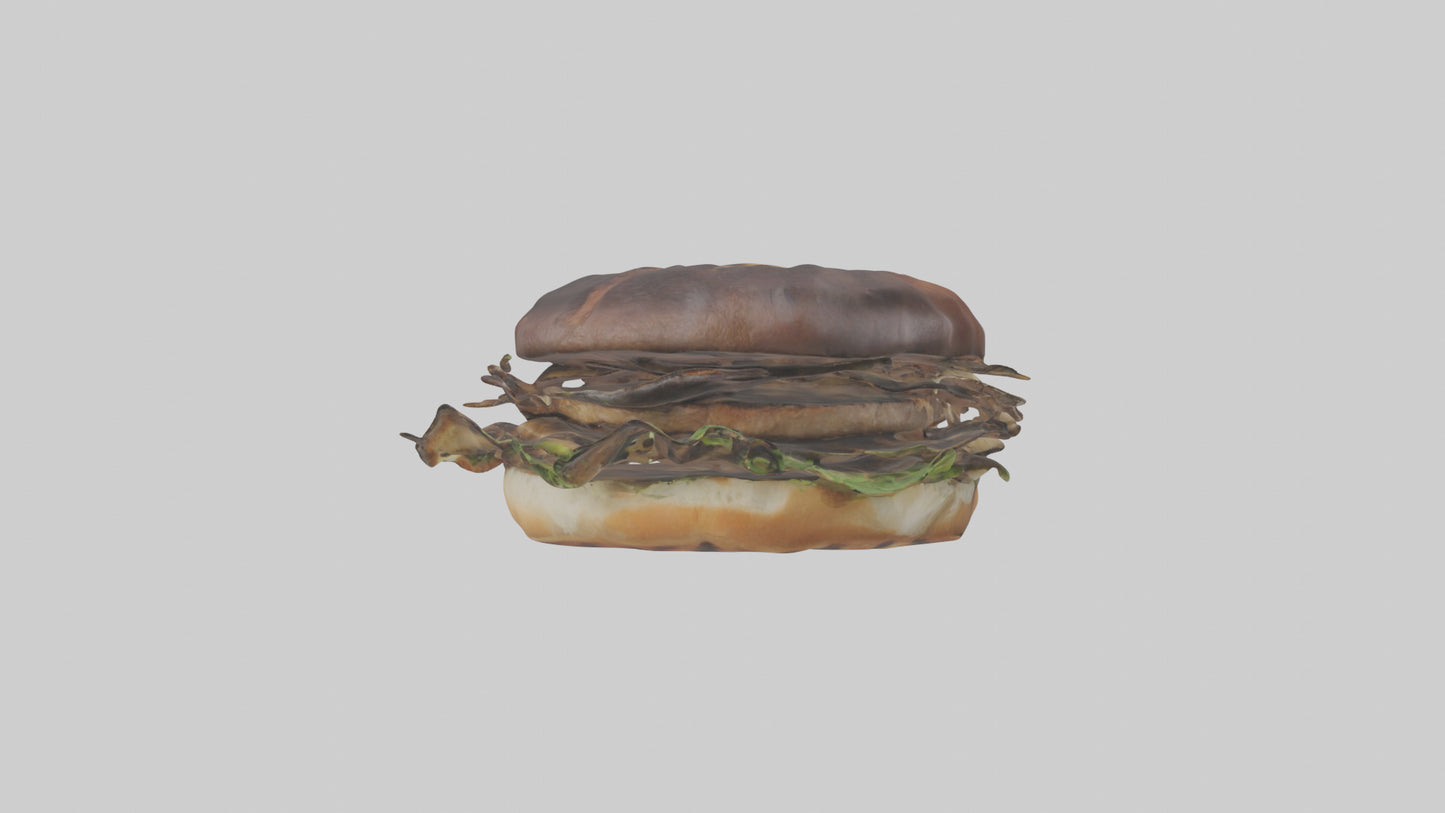 Grilled portobello sandwich model VR / AR / low-poly