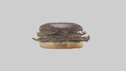 Grilled portobello sandwich model VR / AR / low-poly