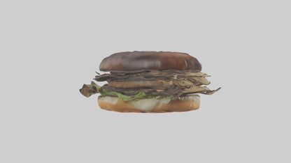 Grilled portobello sandwich model VR / AR / low-poly