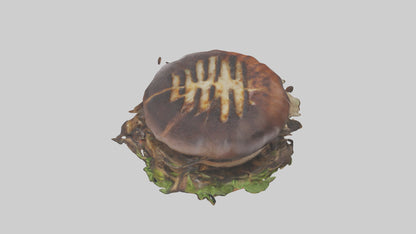 Grilled portobello sandwich model VR / AR / low-poly