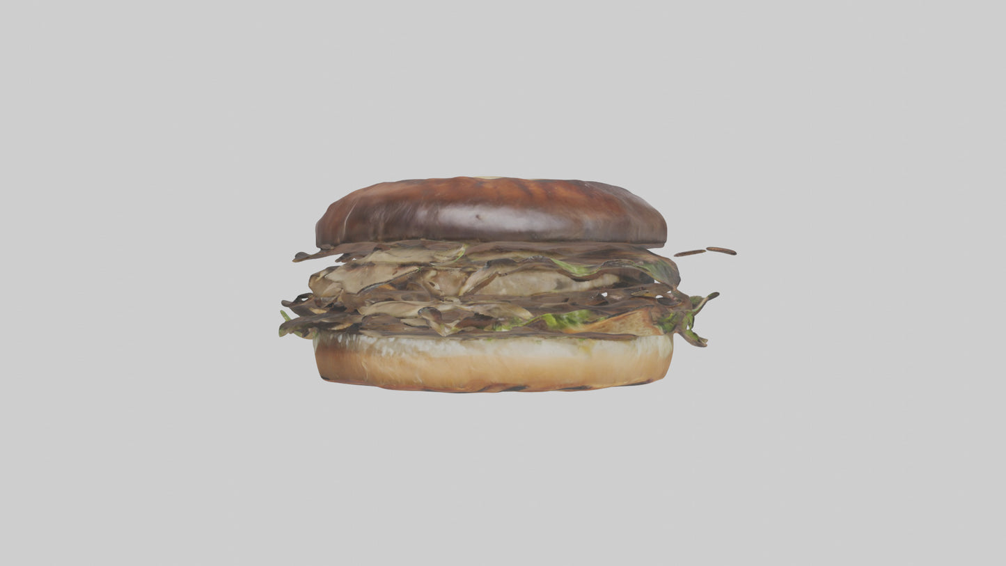 Grilled portobello sandwich model VR / AR / low-poly