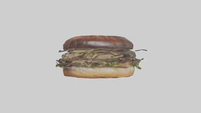 Grilled portobello sandwich model VR / AR / low-poly