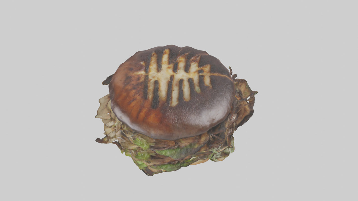 Grilled portobello sandwich model VR / AR / low-poly