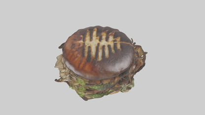 Grilled portobello sandwich model VR / AR / low-poly