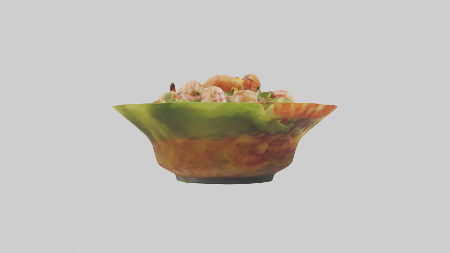 3D model Grilled shrimp salad model VR / AR / low-poly