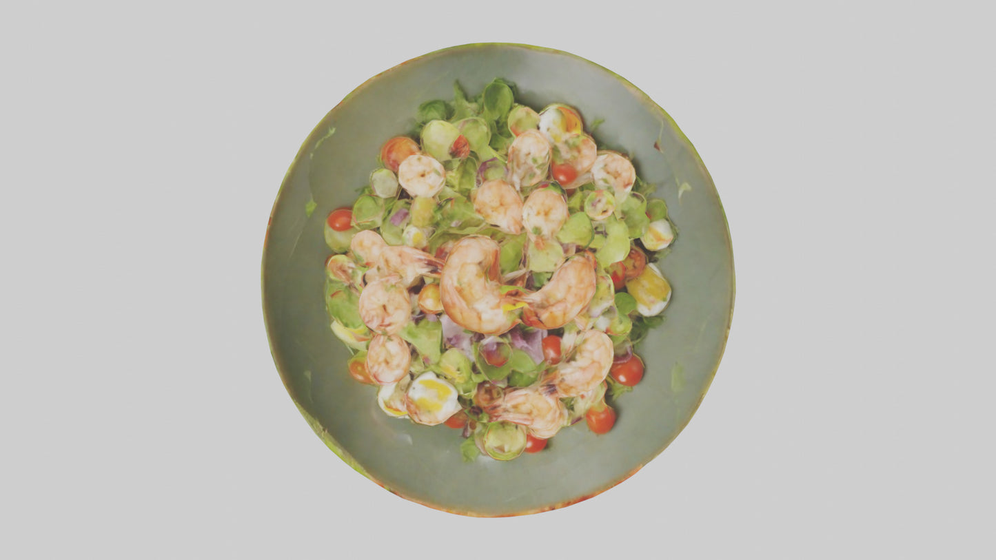 3D model Grilled shrimp salad model VR / AR / low-poly