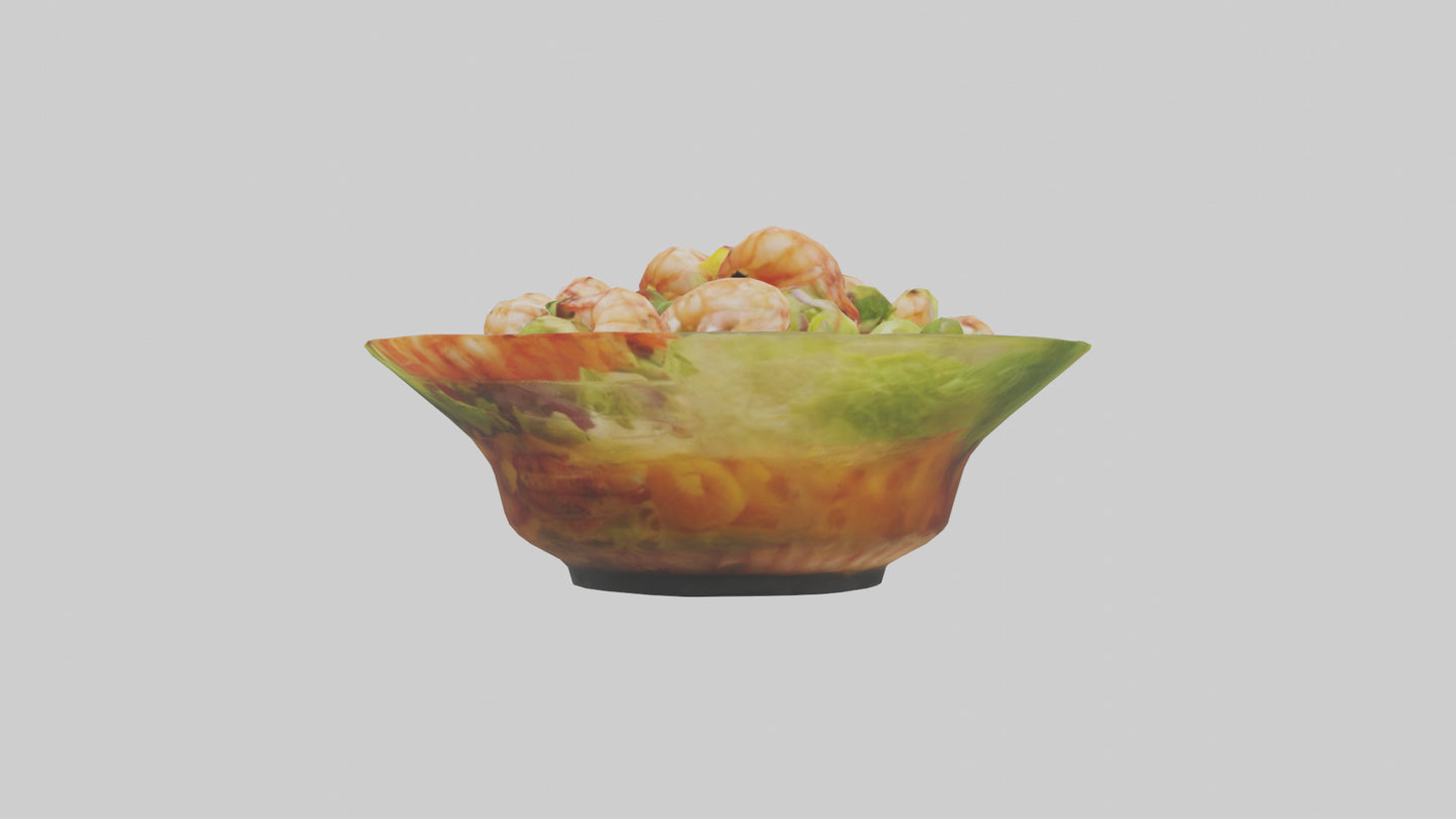3D model Grilled shrimp salad model VR / AR / low-poly