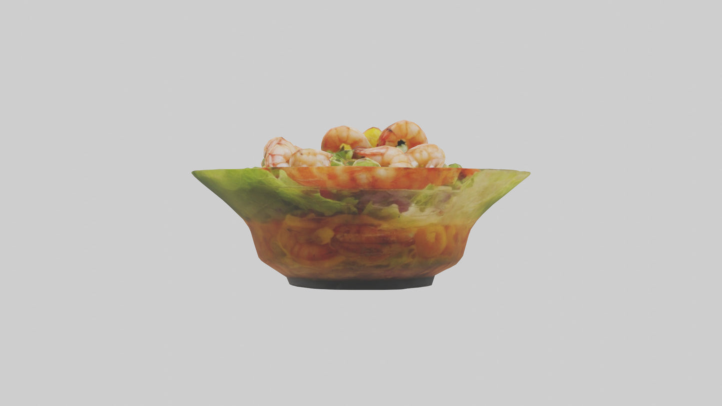 3D model Grilled shrimp salad model VR / AR / low-poly