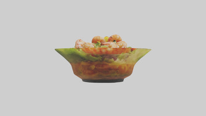 3D model Grilled shrimp salad model VR / AR / low-poly