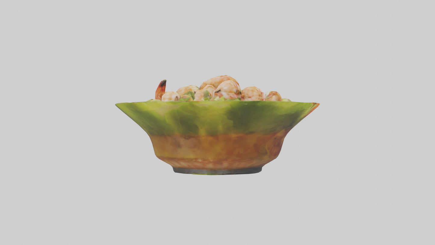 3D model Grilled shrimp salad model VR / AR / low-poly