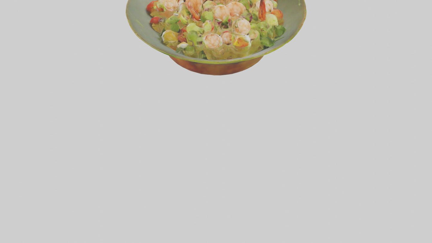 3D model Grilled shrimp salad model VR / AR / low-poly