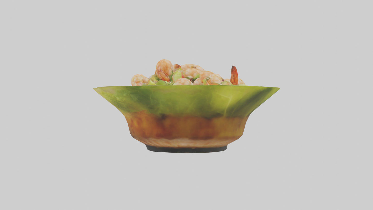 3D model Grilled shrimp salad model VR / AR / low-poly