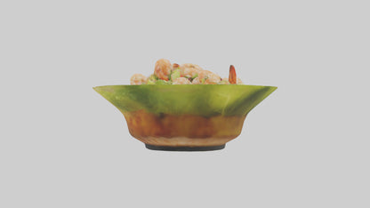 3D model Grilled shrimp salad model VR / AR / low-poly