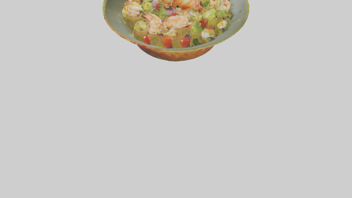 3D model Grilled shrimp salad model VR / AR / low-poly