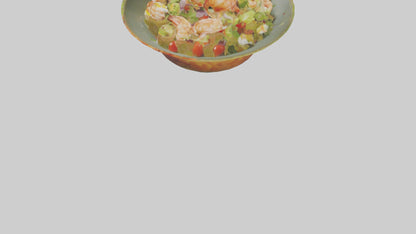 3D model Grilled shrimp salad model VR / AR / low-poly