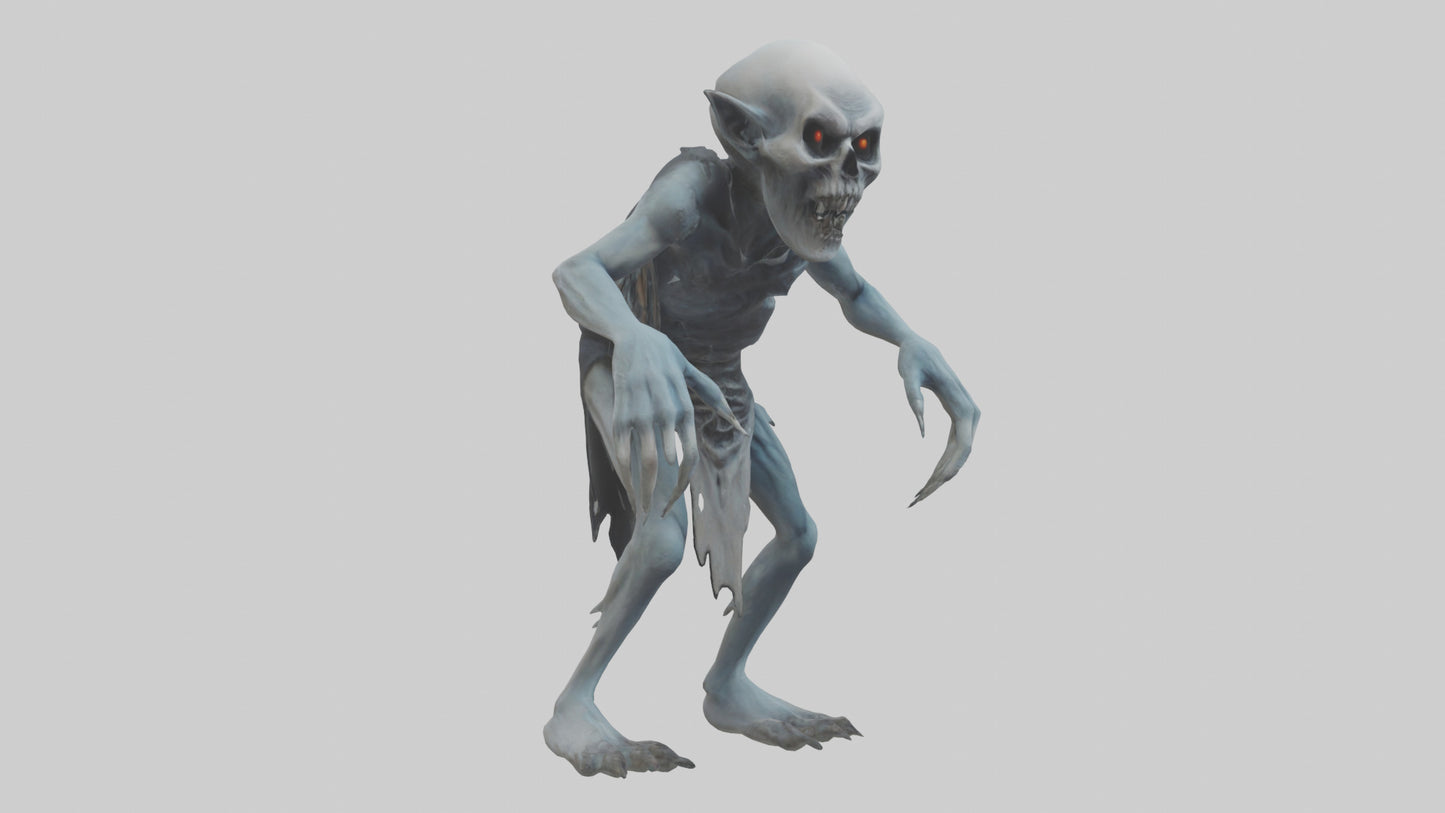 3D model Grim ghoul model VR / AR / low-poly