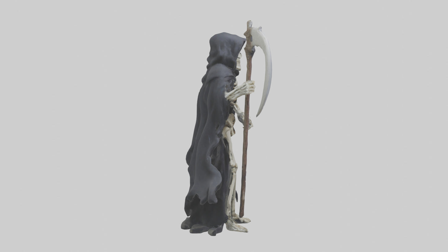 3D model Grim reaper skeleton model VR / AR / low-poly