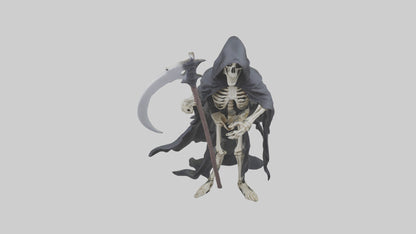 3D model Grim reaper skeleton model VR / AR / low-poly