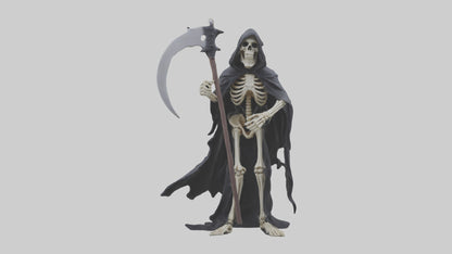 3D model Grim reaper skeleton model VR / AR / low-poly